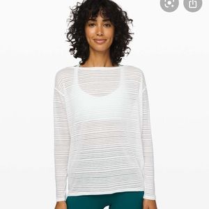 Lulu Lemon Sheer White Long sleeve Top